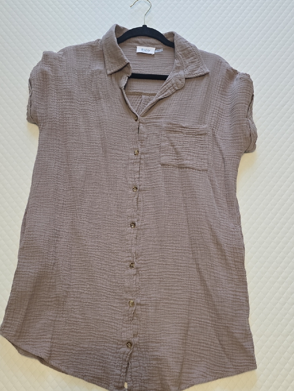 Bluivy Taupe Mini Shirt Dress